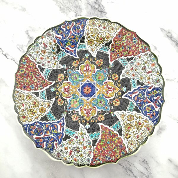 Handmade Ceramic Wall Hanging Plate (30 cm) - Hand Painted Turkish Pottery