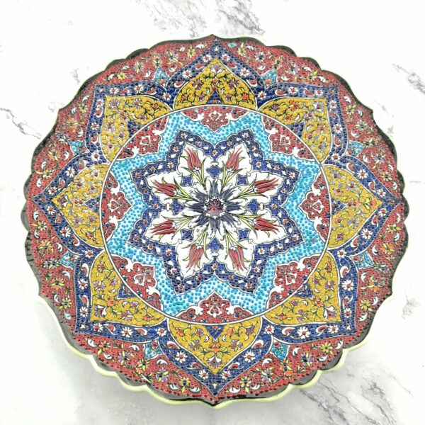 Handmade Ceramic Wall Hanging Plate (30 cm) - Hand Painted Turkish Pottery - Image 4