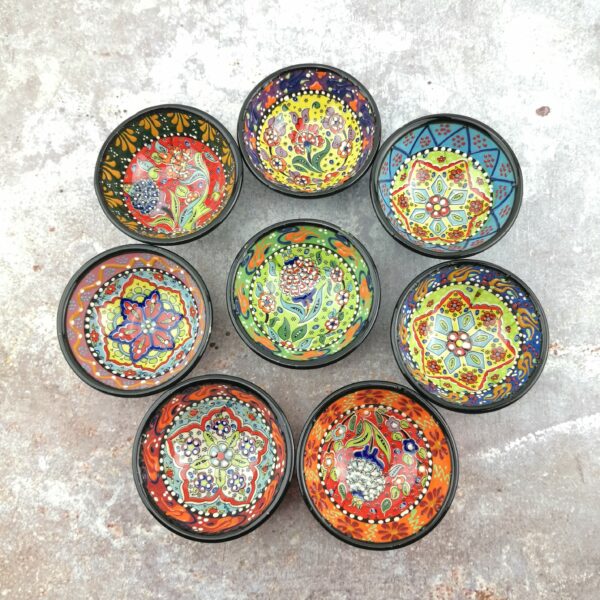 Hand Painted Ceramic Bowls(8 cm) - Handmade Turkish Pottery