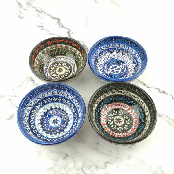 Hand Painted Ceramic Bowls(8 cm) - Handmade Turkish Pottery