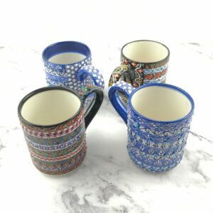 Handmade Ceramic Tea/Coffee Mugs - Hand Painted Turkish Pottery