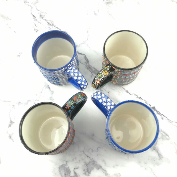 Handmade Ceramic Tea/Coffee Mugs - Hand Painted Turkish Pottery - Image 3