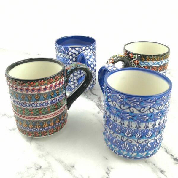 Handmade Ceramic Tea/Coffee Mugs - Hand Painted Turkish Pottery - Image 4