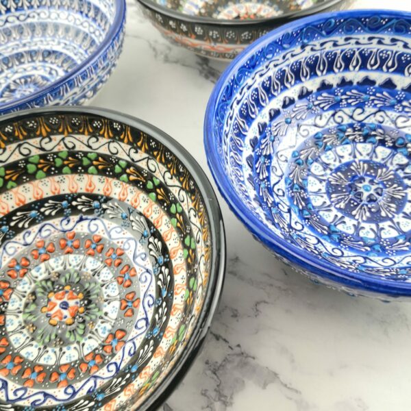 Hand Painted Ceramic Bowls(15 cm) - Handmade Turkish Pottery - Image 4