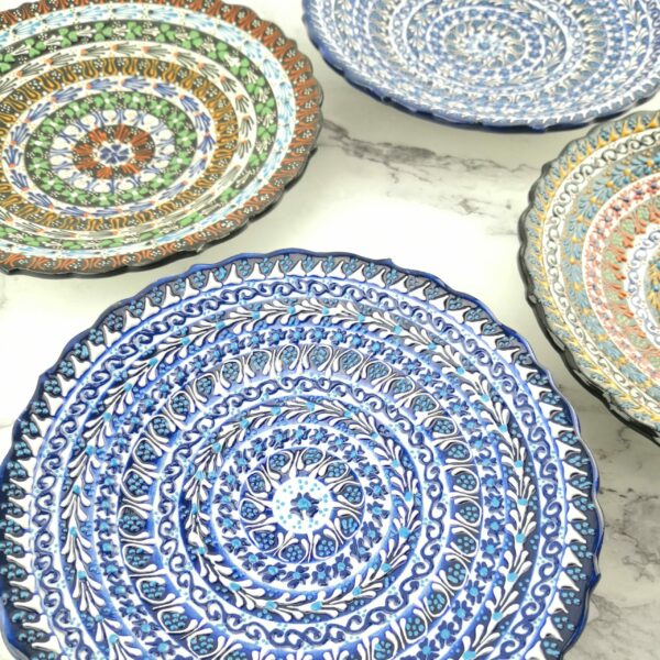 Handmade Ceramic Wall Hanging Plate(18cm) - Hand Painted Turkish Pottery