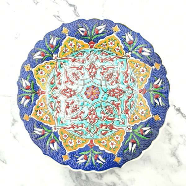 Handmade Ceramic Wall Hanging Plate (25 cm) - Hand Painted Turkish Pottery - Image 3