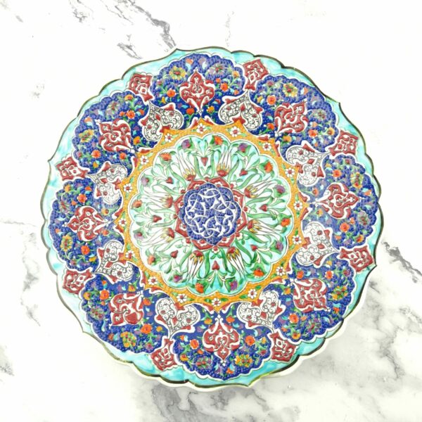 Handmade Ceramic Wall Hanging Plate (25 cm) - Hand Painted Turkish Pottery - Image 7