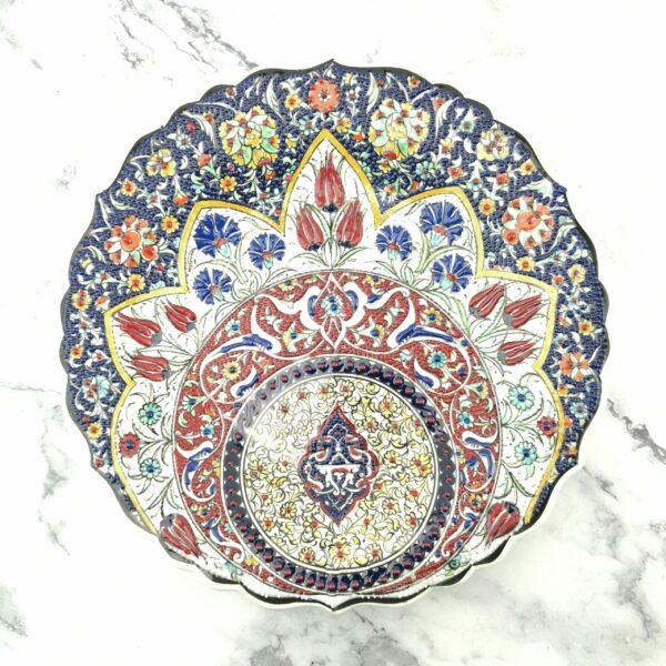 Handmade Ceramic Wall Hanging Plate (25 cm) - Hand Painted Turkish Pottery - Image 6