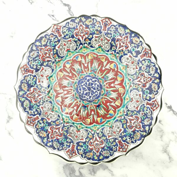 Handmade Ceramic Wall Hanging Plate (25 cm) - Hand Painted Turkish Pottery - Image 4