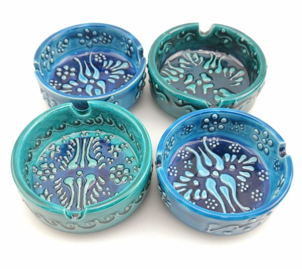 Handmade Ceramic Ashtray - Hand Painted Turkish Pottery