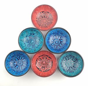 Hand Painted Ceramic Bowls(12 cm) - Handmade Turkish Pottery