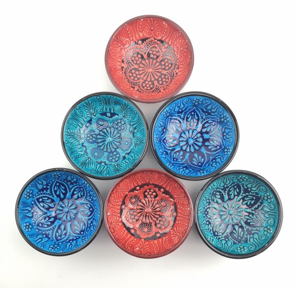 Hand Painted Ceramic Bowls(12 cm) - Handmade Turkish Pottery