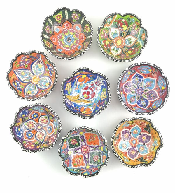 Hand Painted Ceramic Bowls(12 cm) - Handmade Turkish Pottery