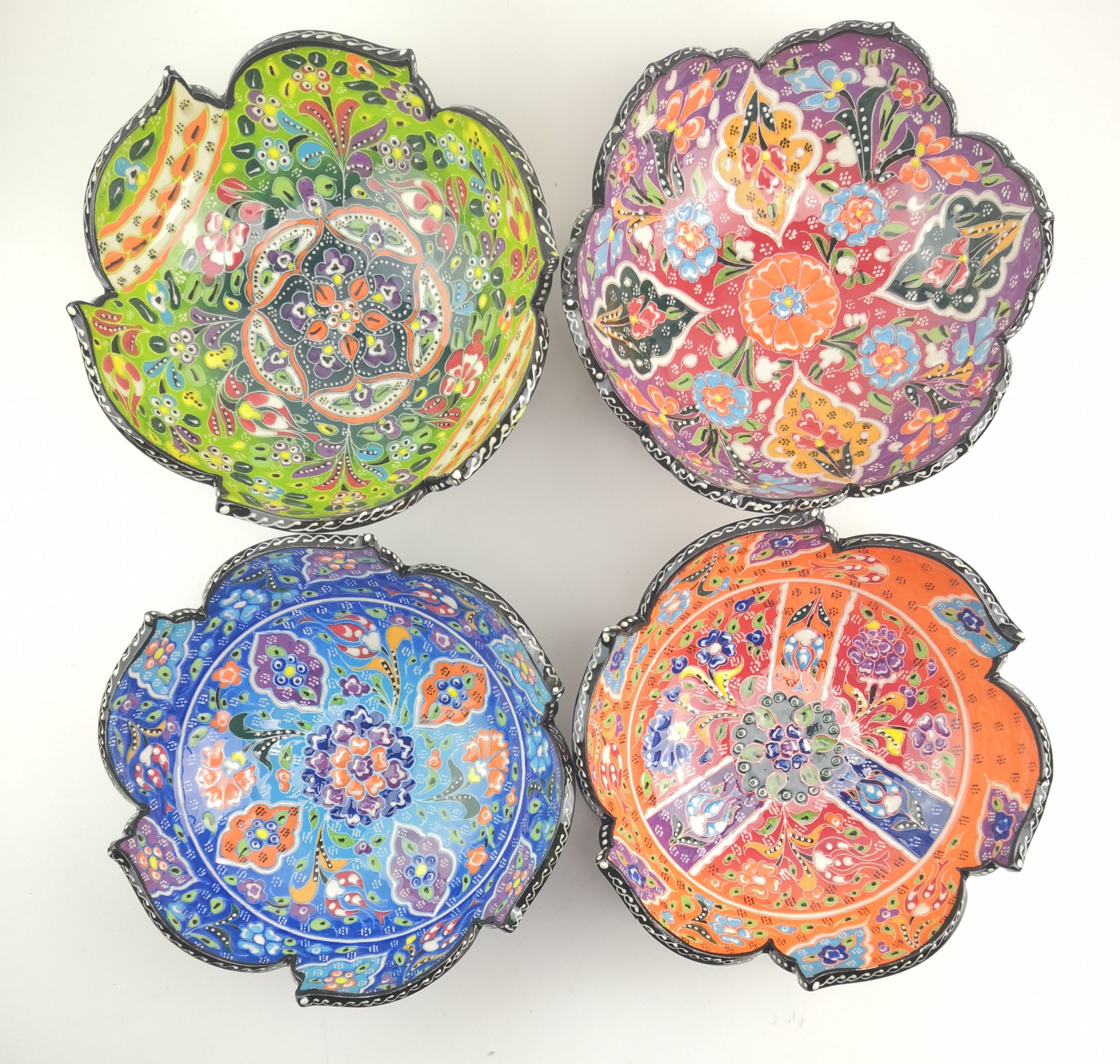 Hand Painted Ceramic Bowls(20 cm) - Handmade Turkish Pottery
