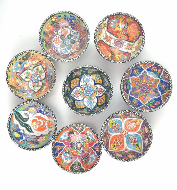 Hand Painted Ceramic Bowls(12 cm) - Handmade Turkish Pottery