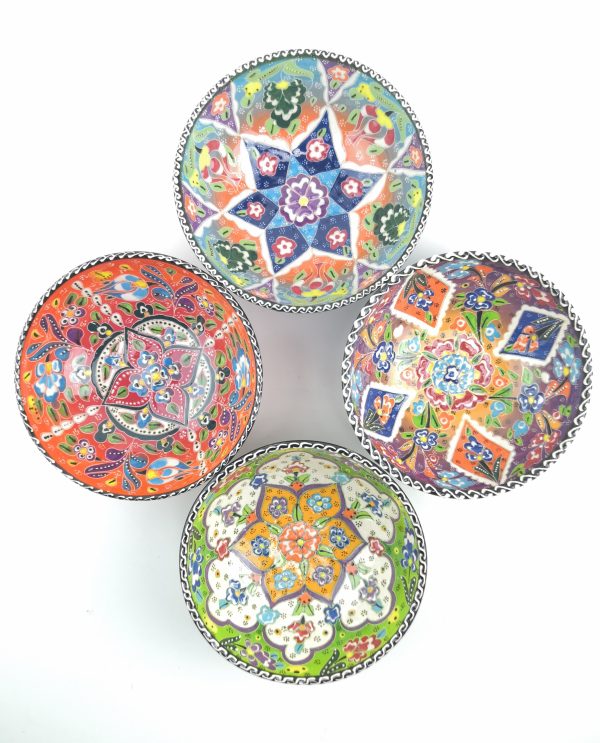 Hand Painted Ceramic Bowls(15 cm) - Handmade Turkish Pottery - Image 3