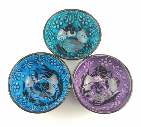 Hand Painted Ceramic Bowls(8 cm) - Handmade Turkish Pottery - Image 5