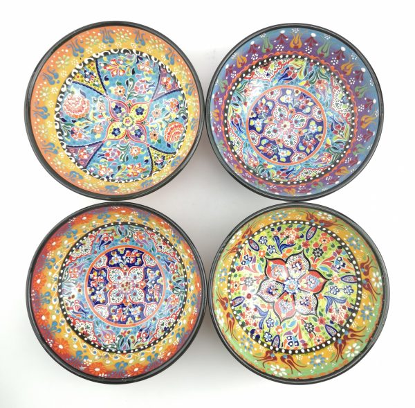 Hand Painted Ceramic Bowls(15 cm) - Handmade Turkish Pottery