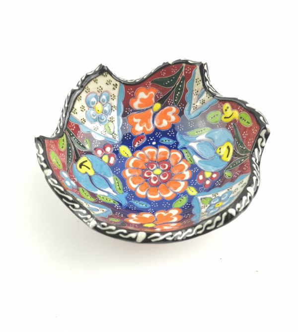 Hand Painted Ceramic Bowl(12 cm) Set - 3 Pieces Handmade Turkish Pottery - Image 4