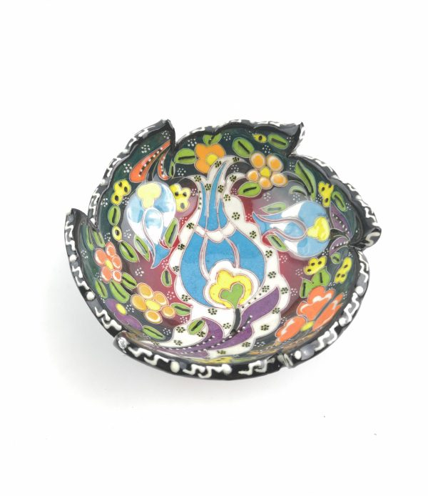 Hand Painted Ceramic Bowl(12 cm) Set - 3 Pieces Handmade Turkish Pottery - Image 5