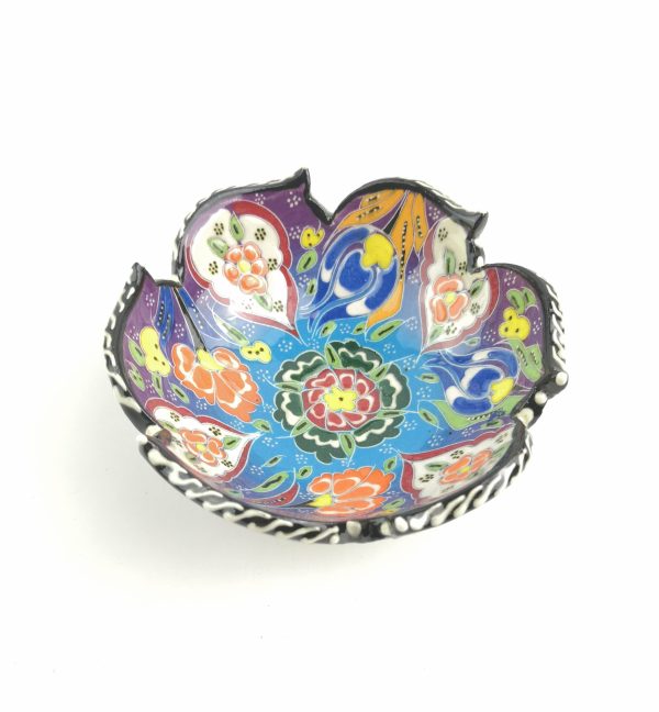 Hand Painted Ceramic Bowl(12 cm) Set - 3 Pieces Handmade Turkish Pottery - Image 6