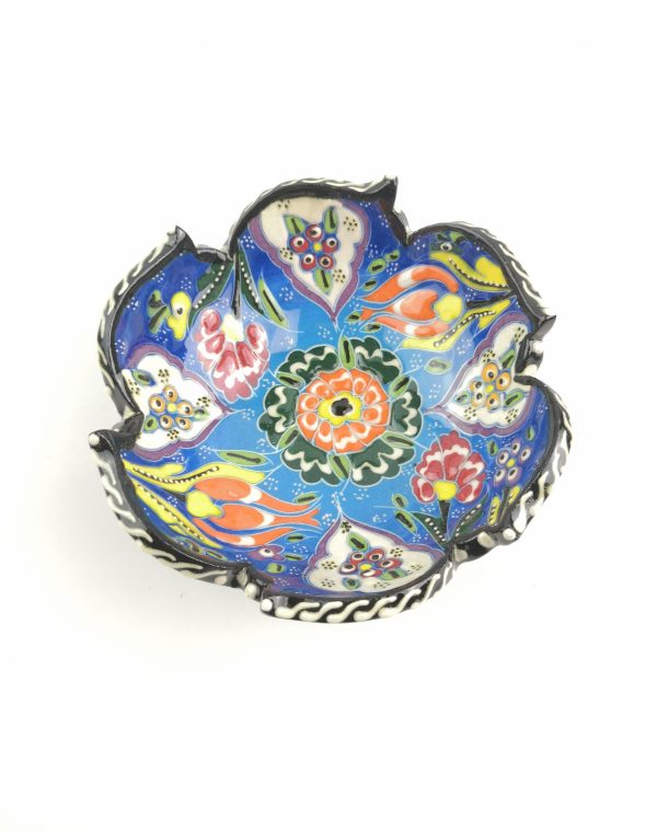 Hand Painted Ceramic Bowl(12 cm) Set - 3 Pieces Handmade Turkish Pottery - Image 4