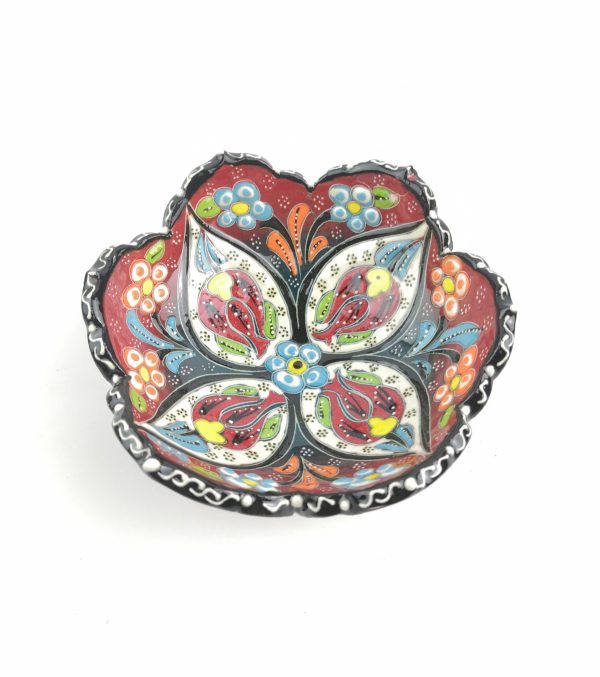 Hand Painted Ceramic Bowl(12 cm) Set - 3 Pieces Handmade Turkish Pottery - Image 5