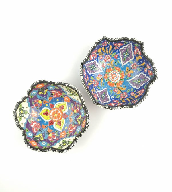 Hand Painted Ceramic Bowl(15 cm) Set - 2 Pieces Handmade Turkish Pottery