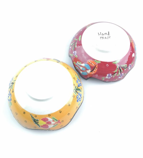 Hand Painted Ceramic Bowl(15 cm) Set - 2 Pieces Handmade Turkish Pottery - Image 7