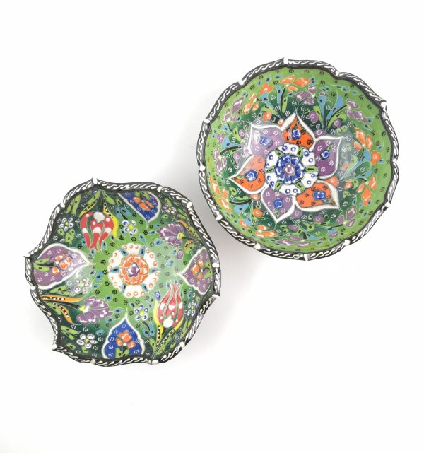 Hand Painted Ceramic Bowl(15 cm) Set - 2 Pieces Handmade Turkish Pottery