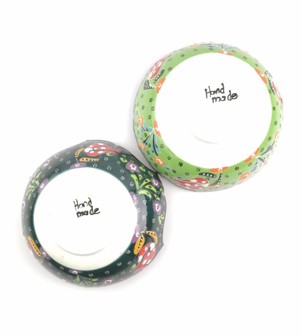 Hand Painted Ceramic Bowl(15 cm) Set - 2 Pieces Handmade Turkish Pottery - Image 6