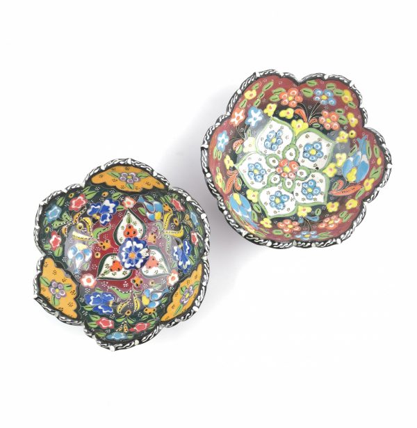 Hand Painted Ceramic Bowl(15 cm) Set - 2 Pieces Handmade Turkish Pottery