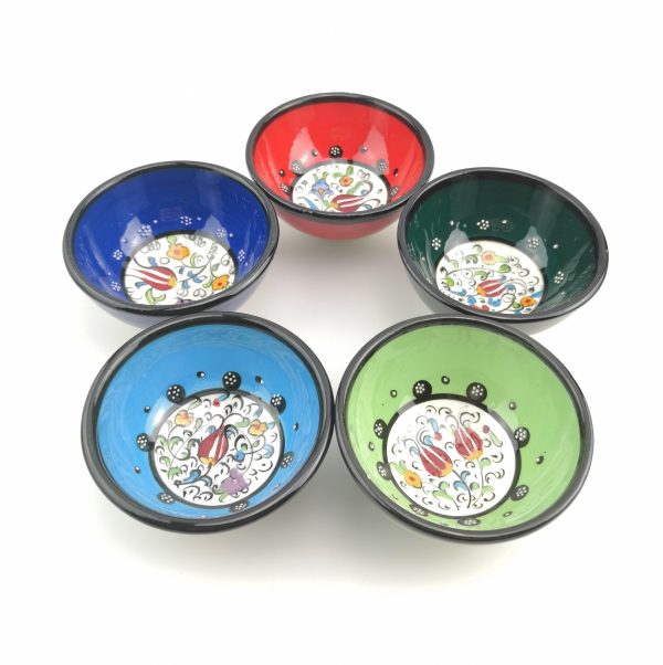 Hand Painted Ceramic Bowls - 5 Pieces Small(8 cm) Bowls