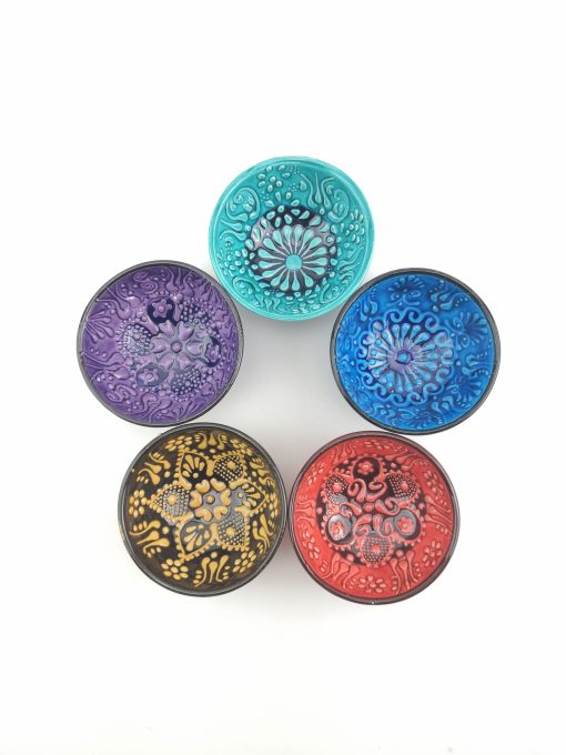 Hand Painted Ceramic Bowls(8 cm) - Handmade Turkish Pottery