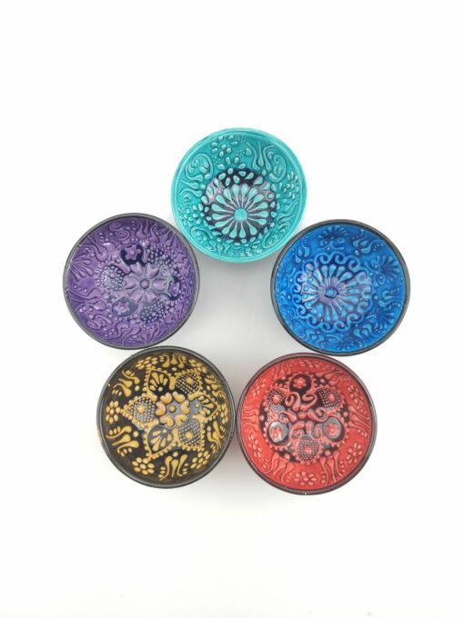 Hand Painted Ceramic Bowls(8 cm) - Handmade Turkish Pottery