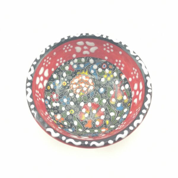 3 Pieces Hand Painted Ceramic Bowls(8 cm) - Handmade Turkish Pottery - Image 3