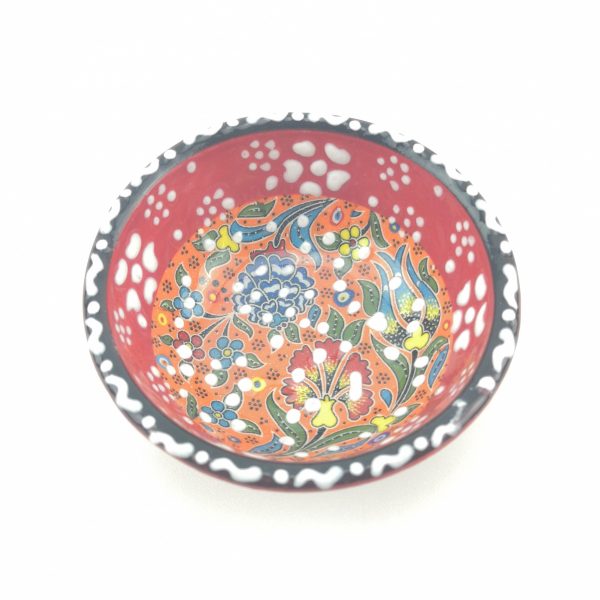 3 Pieces Hand Painted Ceramic Bowls(8 cm) - Handmade Turkish Pottery - Image 6