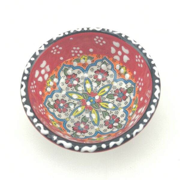 5 Pieces Hand Painted Ceramic Bowls(8cm) - Handmade Turkish Pottery - Xmas Gift - Image 4