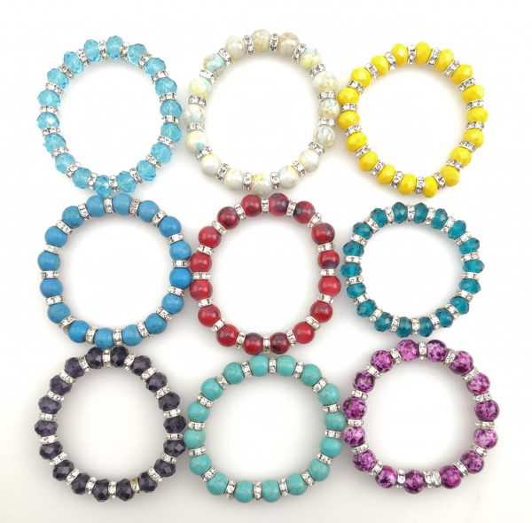 Handmade Oval Glass Bracelet Colorful Lampwork Beads