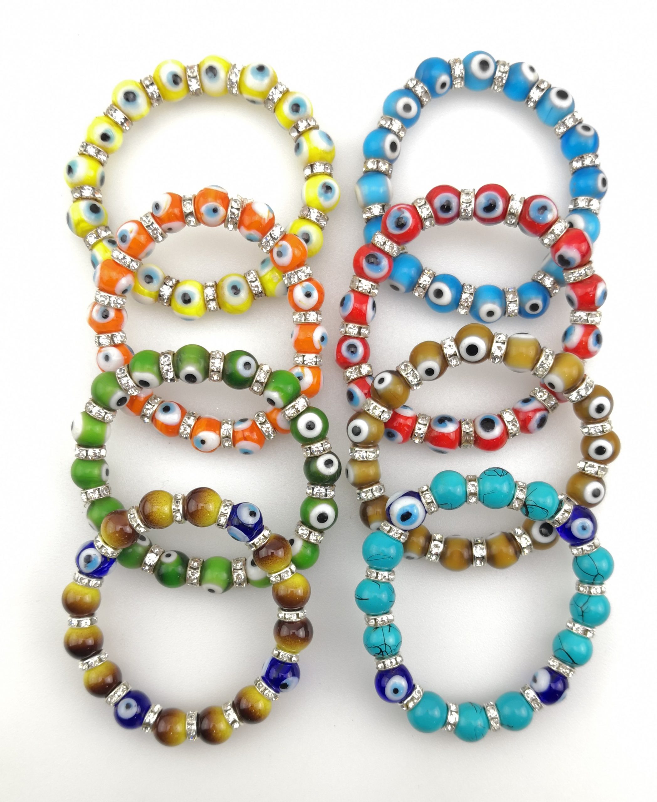 Turkish Style Handmade Oval Glass Colorful Lampwork Beads Bracelet