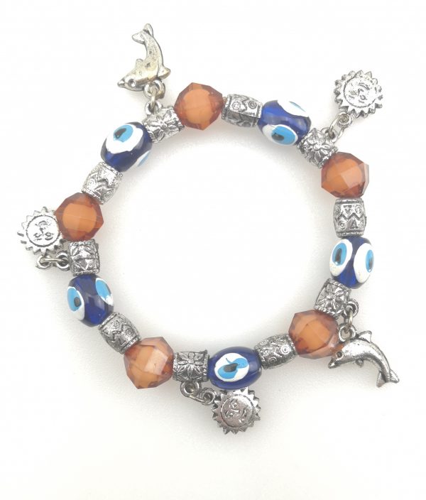 Turkish Style Evil Eye Handmade Oval Glass Colorful Lampwork Beads Bracelet - Image 8