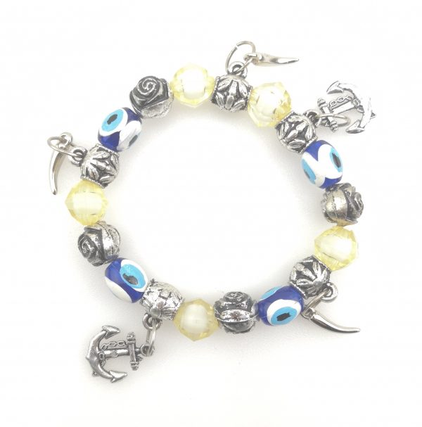 Turkish Style Evil Eye Handmade Oval Glass Colorful Lampwork Beads Bracelet - Image 5