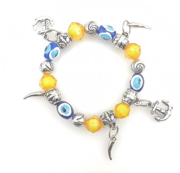 Turkish Style Evil Eye Handmade Oval Glass Colorful Lampwork Beads Bracelet - Image 4