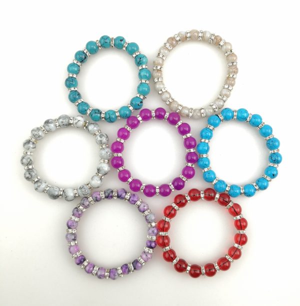 Turkish Style Handmade Bracelet - Oval Glass Colorful Lampwork Beads