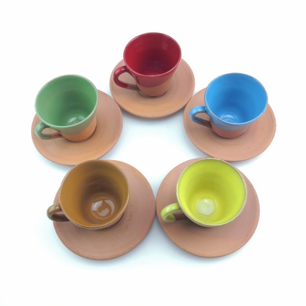 Turkish Coffee (Espresso) Cup Saucer - Handmade Clay - Image 2