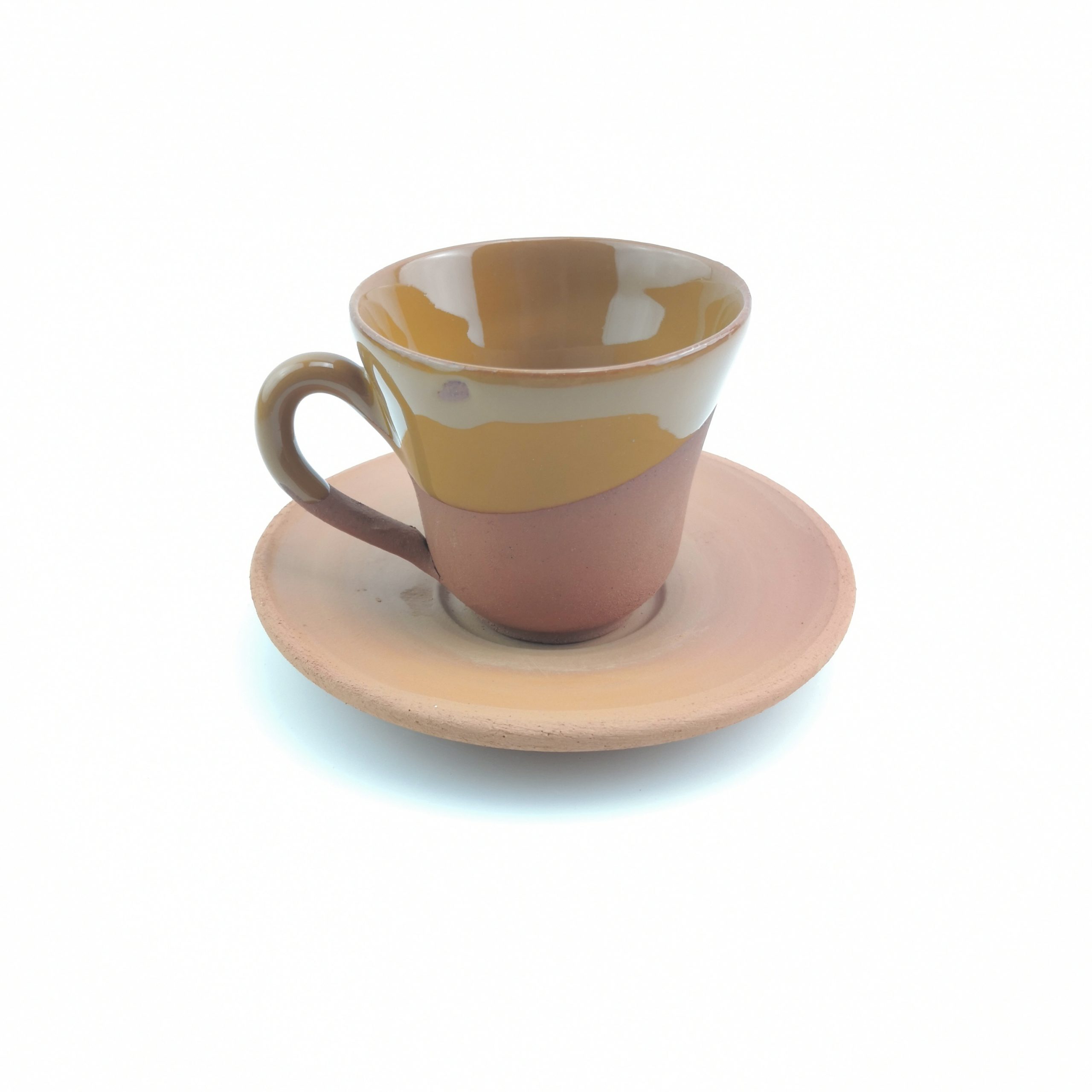 Turkish Coffee (Espresso) Cup Saucer - Handmade Clay - Brown