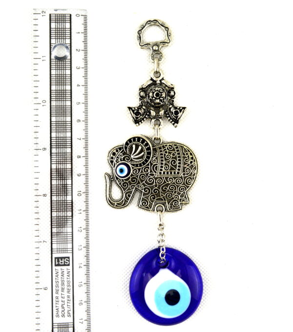 Handmade Elephants Wall Hanging - Evil Eye - Nazar Alloy - Image 3