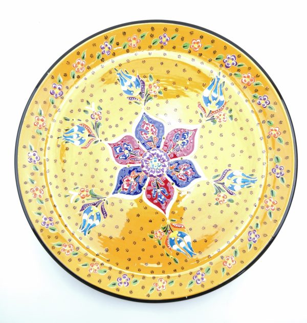 Hand Painted Ceramic Dipping Set(Yellow) - Handmade Turkish Pottery - Image 5