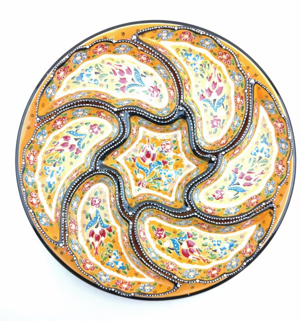 Hand Painted Ceramic Dipping Set(Yellow) - Handmade Turkish Pottery