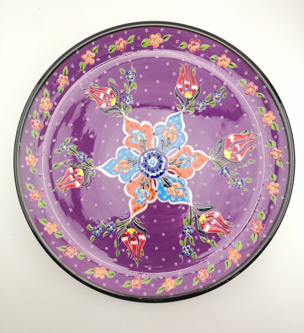 Hand Painted Ceramic Dipping Set(Purple) - Handmade Turkish Pottery - Xmas Gift - Image 5